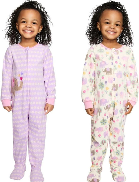Kids Headquarters Baby Girl's Pink Floral Printed 2 Pack Overalls |Kids Headquarters In Lebanon