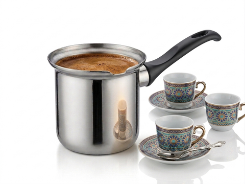 Trend Ceze Stainless Steel Black Handle Coffee Pot Size 7 | Trend Ceze In Lebanon