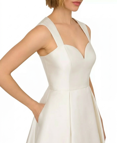 Adrianna Papell Women's White Mikado Fit & Flare Dress | Adrianna Papell In Lebanon