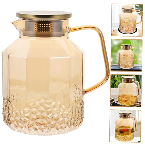Hinox Glass Jug With Stainless Steel Lid 1.6L A-83 | Hinox In Lebanon