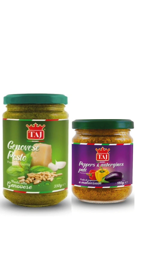 Taj Genovese Pesto Sauce 350g + Pappers & Aubergines Pate 180g | Taj In Lebanon