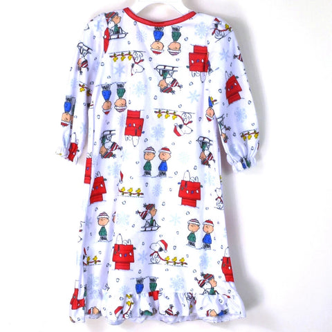 Peanuts Girl's Multicolor Brushed Jersey Winter Holiday Sleep Dress | Peanuts In Lebanon