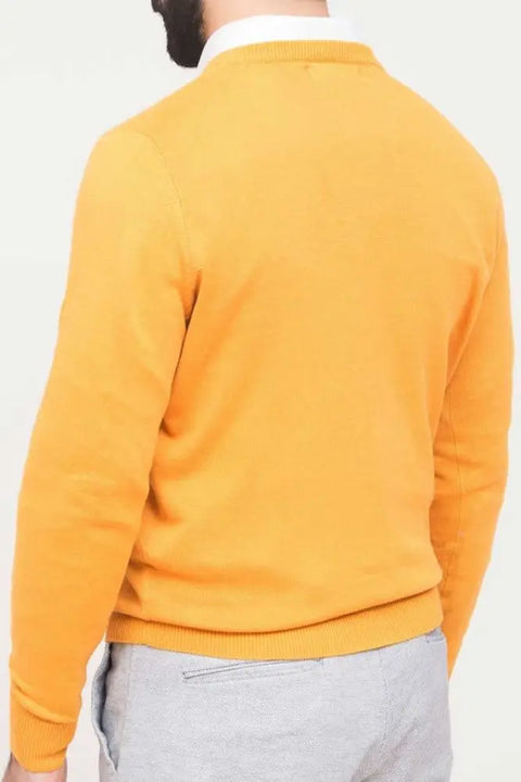 Ktown Men's Yellow Mustard Crew Neck Casual Sweater | Ktown In Lebanon