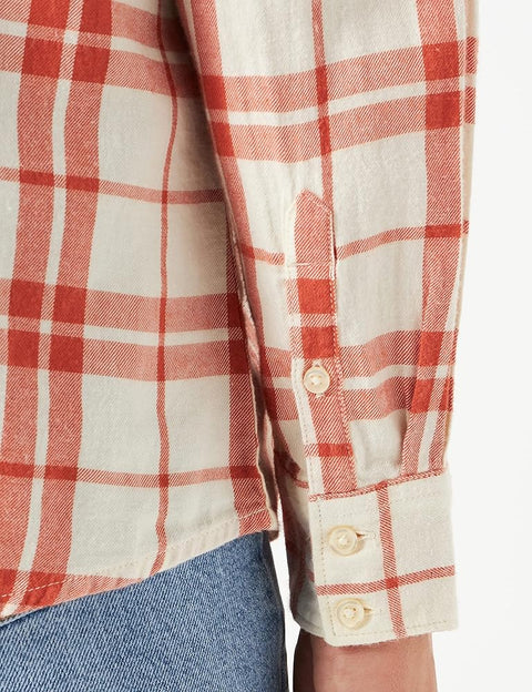 Wrangler Women's Brick & Off White Ginger Spice Slim Reg Western Shirt | Wrangler In Lebanon