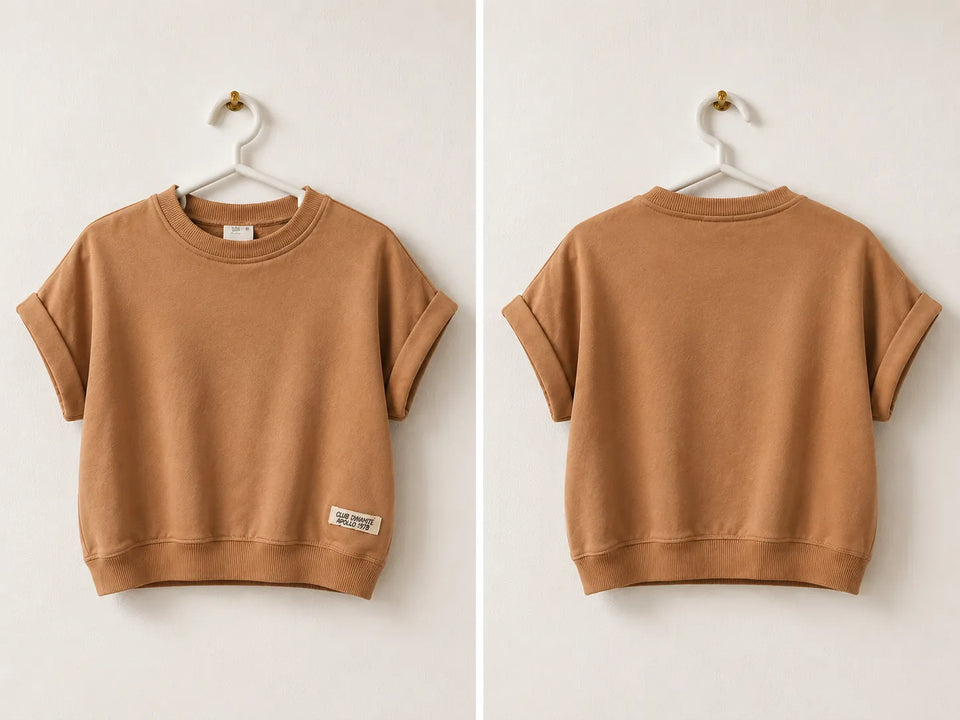 Zara Baby Girl's Camel Short Sleeve Blouse | Zara In Lebanon