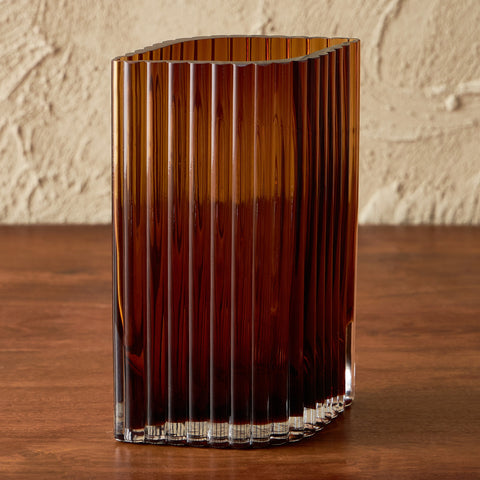 Hinox Vertically Striped Vase With A Wavy Rim | Hinox In Lebanon
