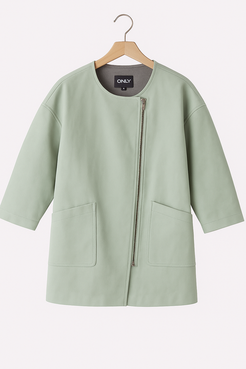Only Women's Mint Green Zippered Jacket |Only in Lebanon