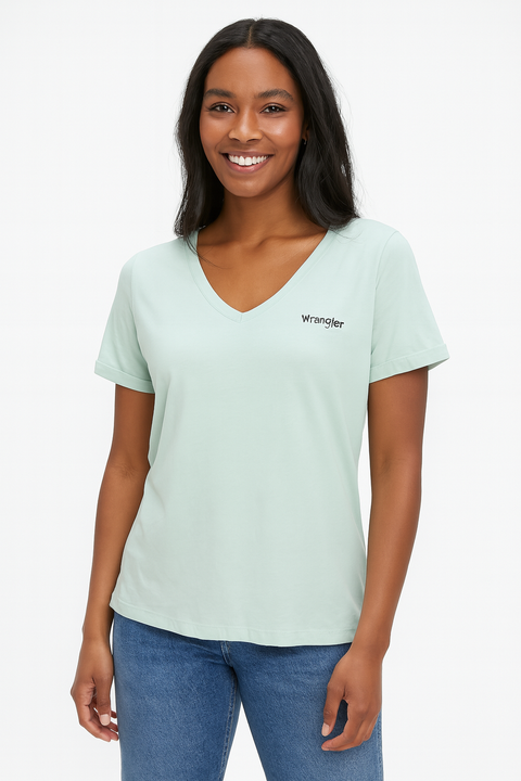 Wrangler Women's Light Aqua Short Sleeve T-Shirt | Wrangler In Lebanon
