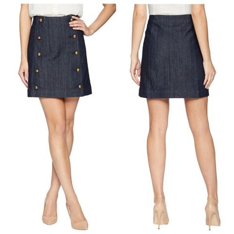 Michael Kors Women's Navy Wrap Denim Skirt | Michael Kors In Lebanon