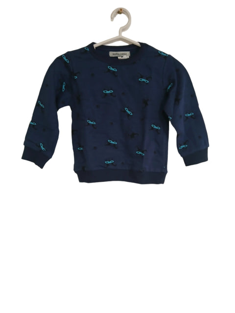 Doppia Corsia Boy's Navy Blue Long Sleeve Sweatshirt | Doppia Corsia In Lebanon