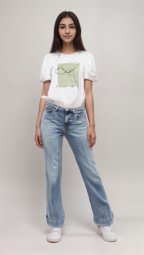 POMPdeLUX Girl's White Short-Sleeve  T-shirt |POMPdeLUX in Lebanon