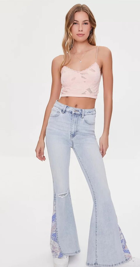 Forever 21 Women's Light Coral V-Neck Knitted Sleeveless Crop Top | Forever 21 In Lebanon
