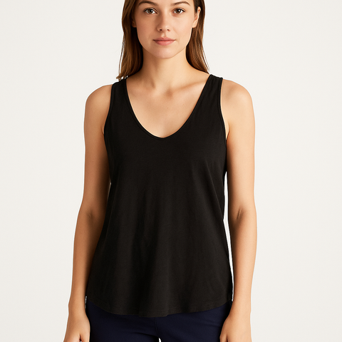 Mango Women's Black Ribbed Tank Top |Mango In Lebanon
