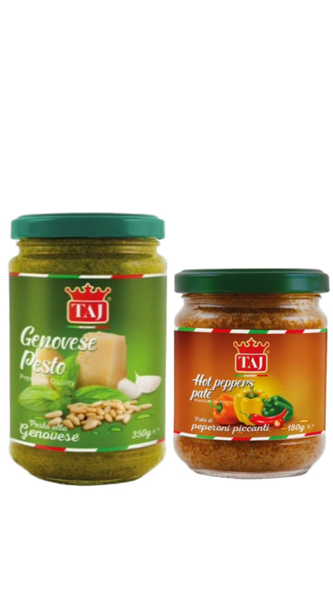 Taj Genovese Pesto Sauce 350g + Hot Pappers Pate 180g | Taj In Lebanon