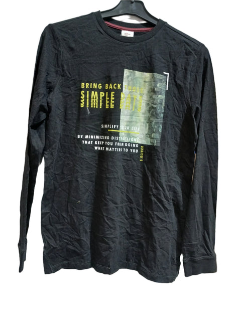 S.Oliver Boy's Black Long-Sleeve Blouse | S.Oliver in Lebanon