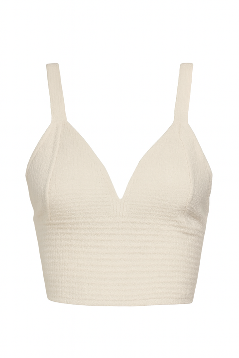 Forever 21 Women's Off White Sleeveless Crop Top | Forever 21 In Lebanon