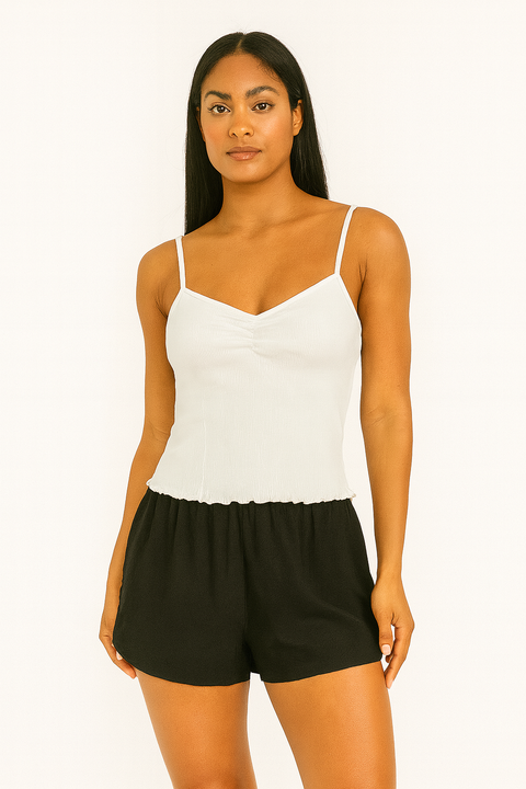 Forever 21 Women's White Ribbed Camisole Top | Forever21 In Lebanon