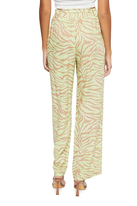 Forever 21 Women's Brown & Green Animal Printed Pant |Forever 21 In Lebanon