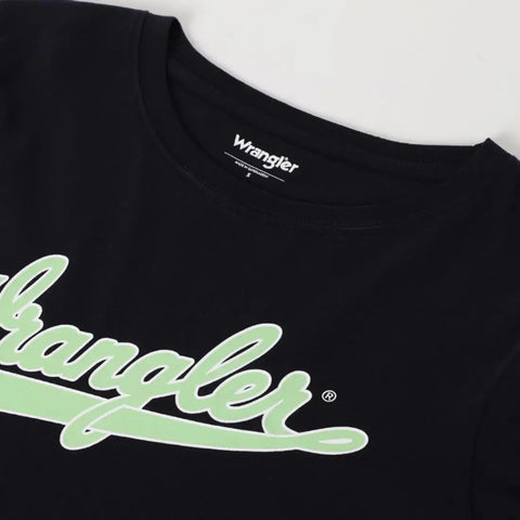 Wrangler Women's Navy Chest Logo Regular Fit T-Shirt | Wrangler In Lebanon