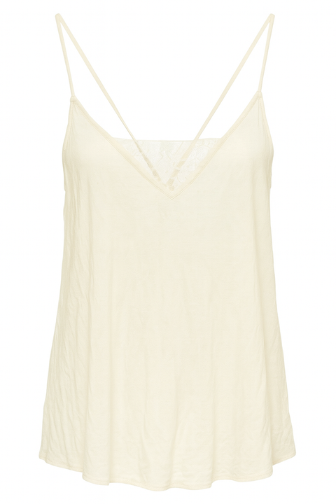 Mango Women's Off White V-Neck Sleeveless Blouse |Mango In Lebanon