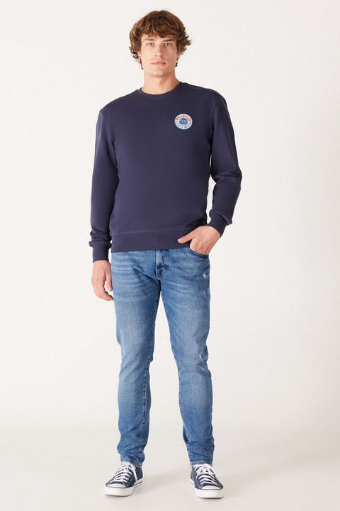 Wrangler Men's Navy Logo Crew Sweatshirt | Wrangler In Lebanon