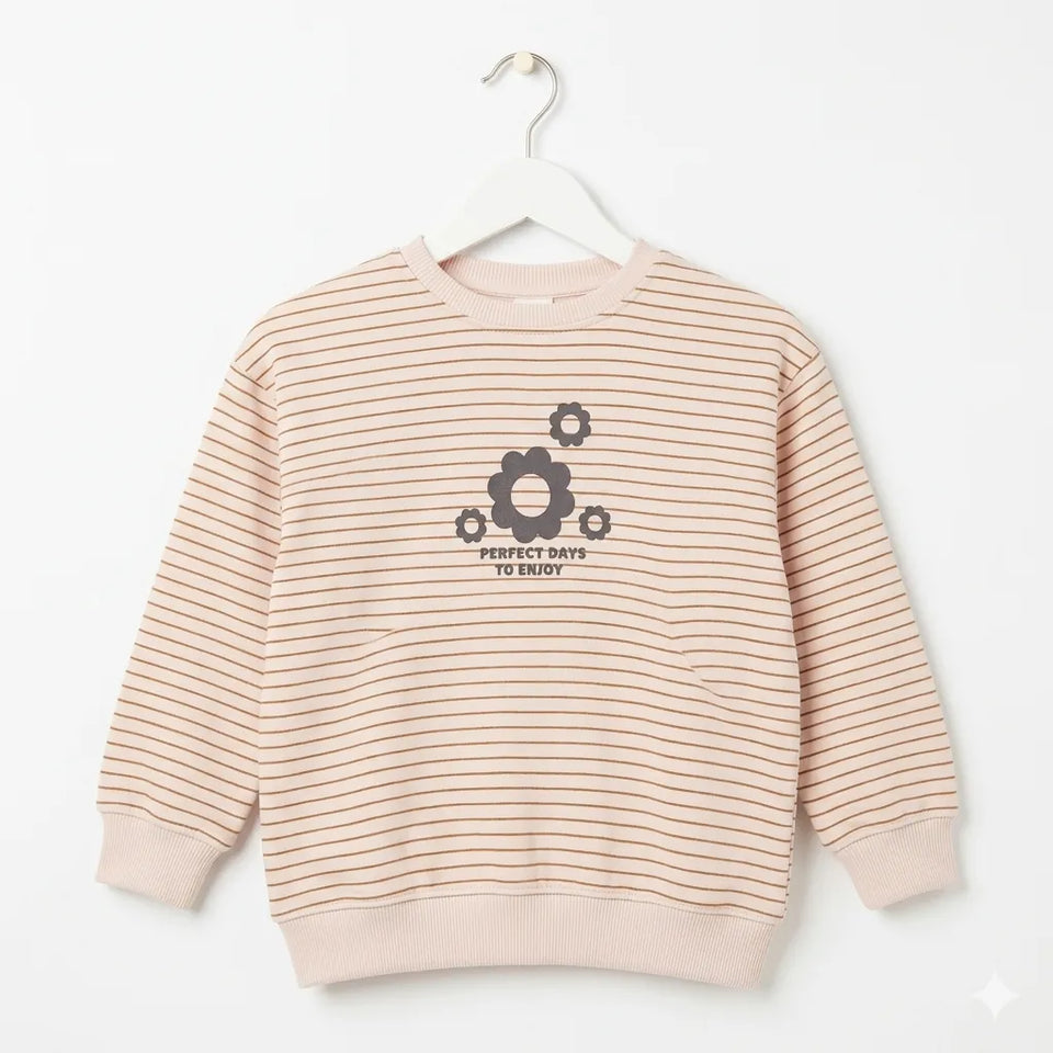 Zara Girl's Dusty Rose Striped Sweatshirt|Zara in Lebanon