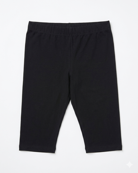 Charanga Girl's Black High-Waisted Stretch Cotton Legging Shorts|Charanga In Lebanon