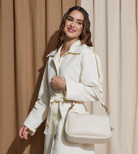 Coach Women's Off White Pebble Leather Shoulder Bag | Coach In Lebanon