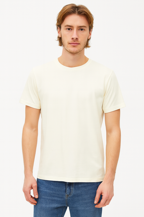 Asos Design Men's Cream T-Shirt ANF704