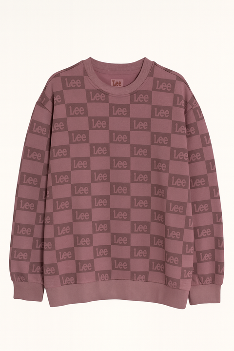 Lee Men's Light Purple Checkerboard Logo Sweatshirt |Lee In Lebanon