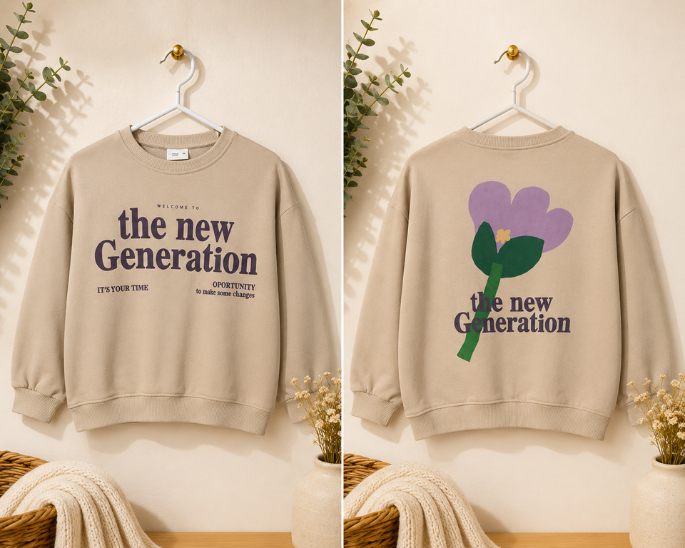 Zara Baby Girl's Beige Back Printed Sweatshirt | Zara In Lebanon
