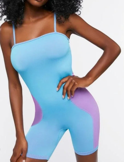 Forever 21 Women's Blue & Purple Sleeveless Romper | Forever 21 In Lebanon
