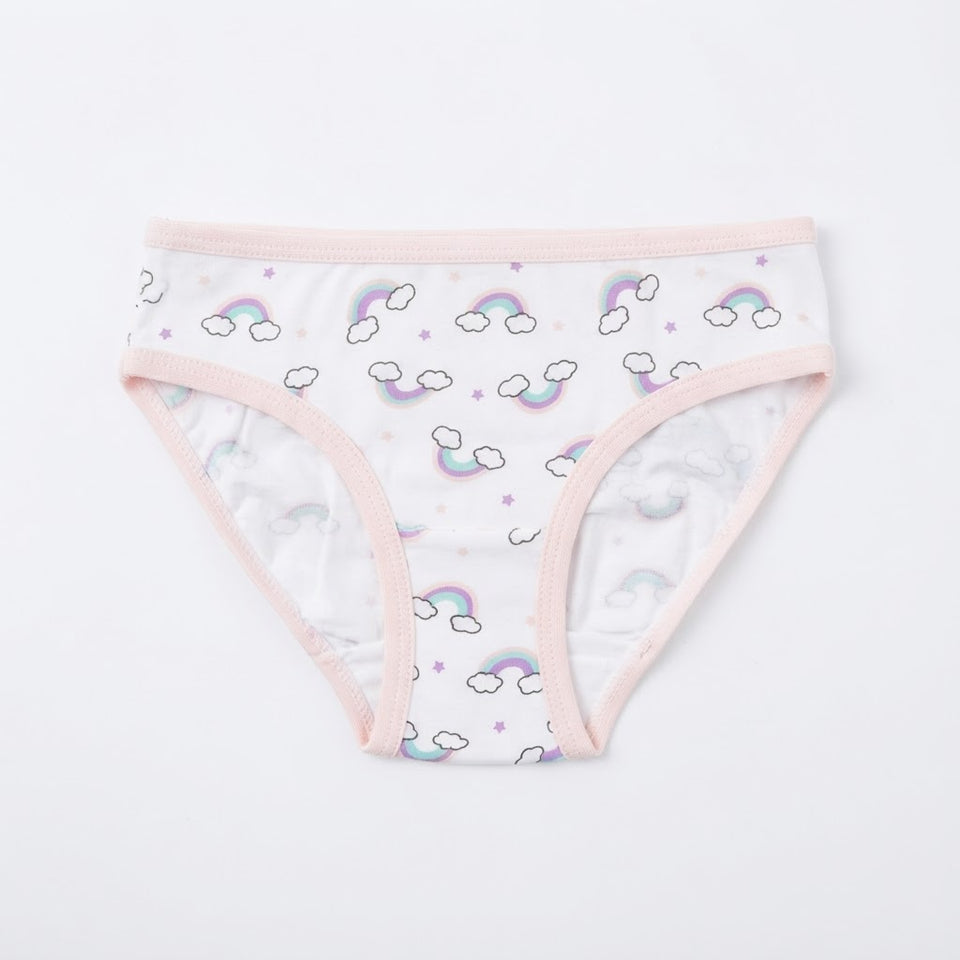 Maidenform Girl's Multicolor Rainbow Print Cotton Brief