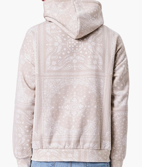 Forever 21 Men's Beige & White Printed Hoodie | Forever 21 In Lebanon