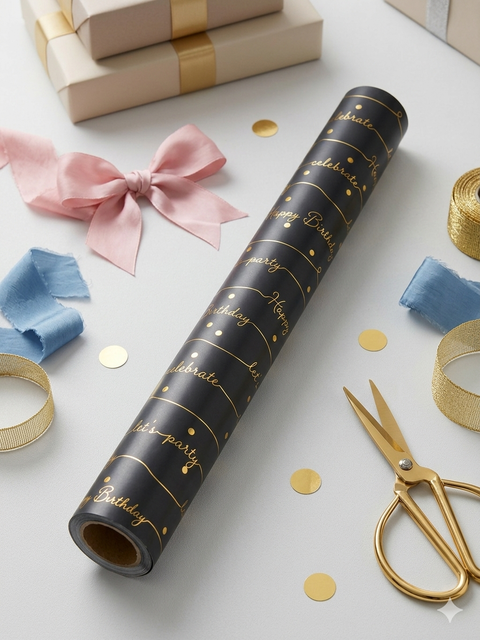 Sinsay Black & Gold Wrapping Paper | Sinsay In Lebanon