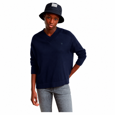 G-Star Raw Women's Navy V-Neck Sweater | G-Star Raw In Lebanon