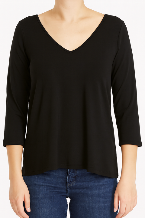 Vince Camuto Women's Black V Neck Long Sleeve Blouse  |Vince Camuto In Lebanon