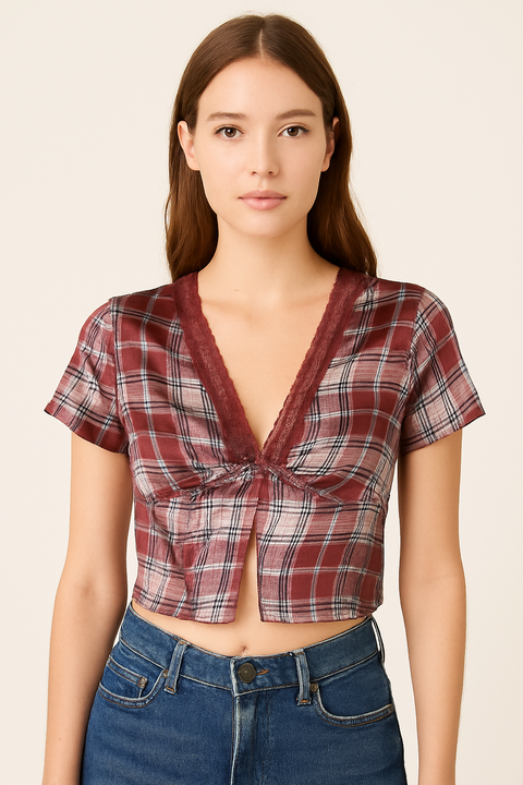 Forever 21 Women's Maroon Multi  Blouses | Forever 21 In Lebanon