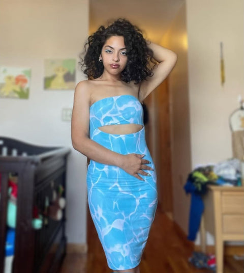 Forever 21 Women's Blue Cut Dress | Forever 21 In Lebanon