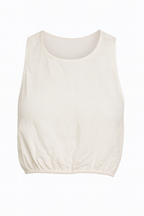 Forever 21 Women's White Back Zip Sleeveless Crop Top |Forever 21 In Lebanon