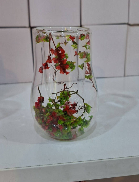 Hinox Mate Cup Double Wall With Dried Flowers Design | Hinox In Lebanon
