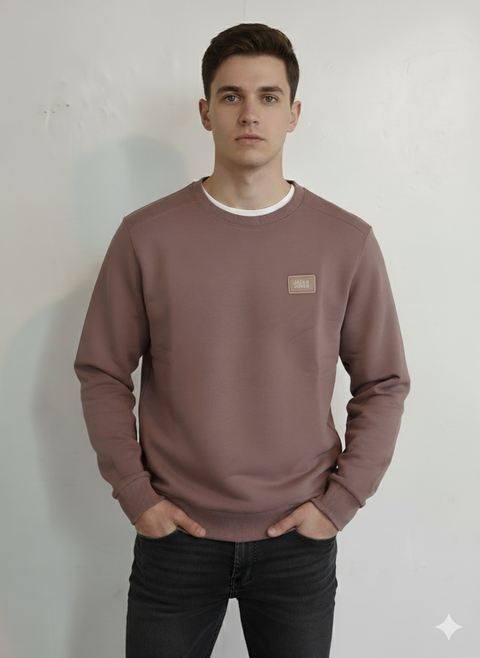 Jack & Jones Men's Twilight Mauve Logo Patch Sweatshirt | Jack & Jones In Lebanon