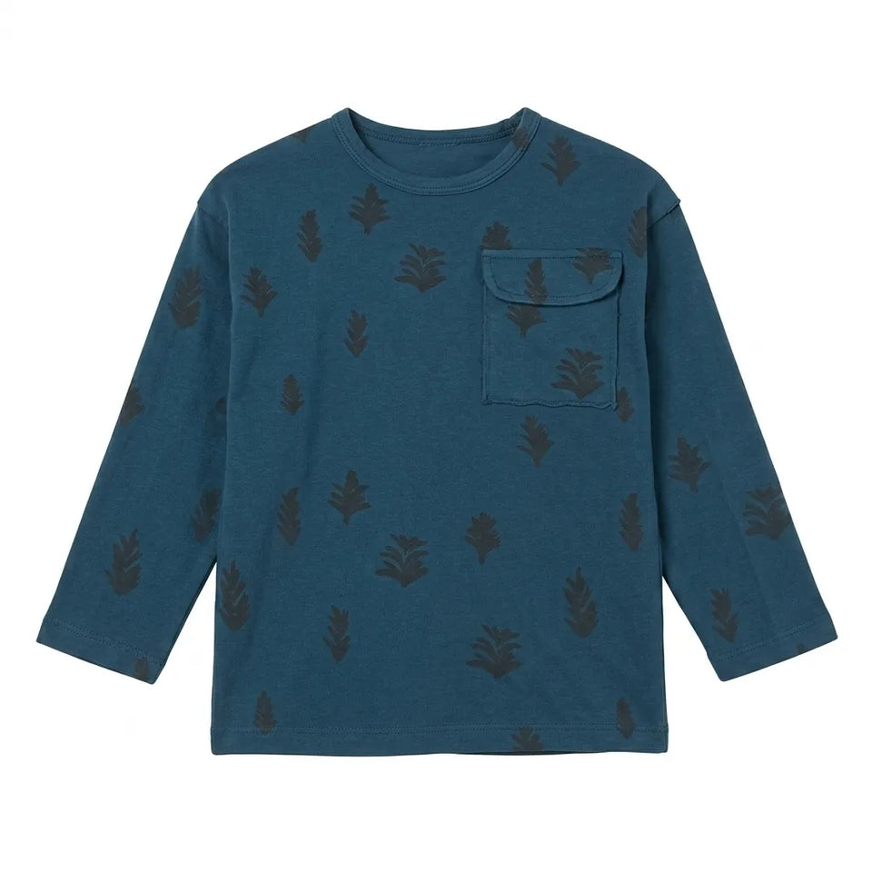 Zara Boy's Blue Leaf Print Chest Pocket Long Sleeve Blouse|Zara in Lebanon