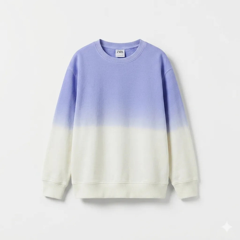 Zara Boy's Blue & White Ombre Crew Neck Sweatshirt|Zara in Lebanon