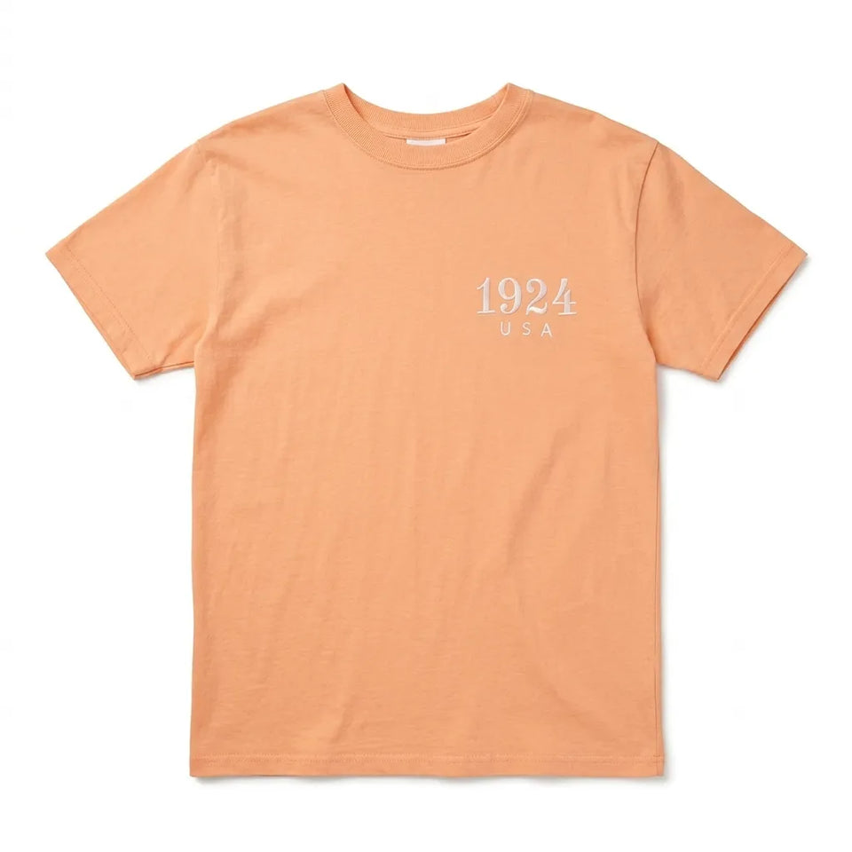 Zara Boy's Peach 1924 USA Graphic Crew Neck T-Shirt|Zara In Lebanon