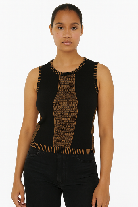 Forever 21 Women's Black & Brown Sleeveless Crop Top | Forever 21 In Lebanon