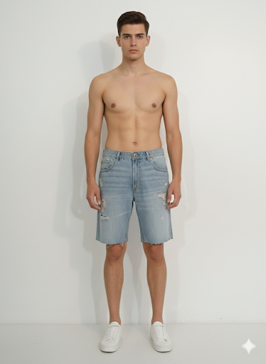 Redefined Rebel Men's Blue Ripped Osaka Denim Shorts | Redefined Rebel In Lebanon