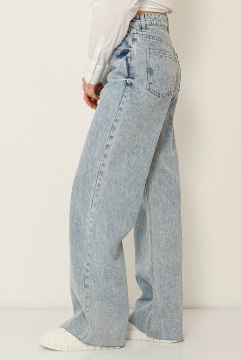 Forever 21 Women's Light Blue Wide Leg Jeans | Forever 21 In Lebanon