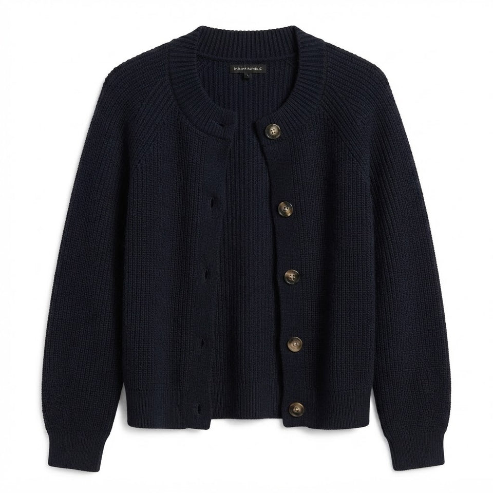 Banana Republic Women's Navy Knitted Button Front Cardigan