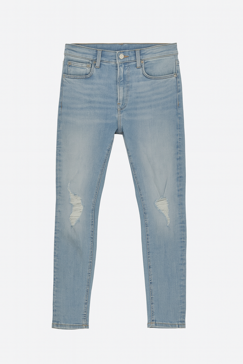 Forever 21 Women's Light Blue High Rise Skinny Ripped Jeans |Forever 21 In Lebanon